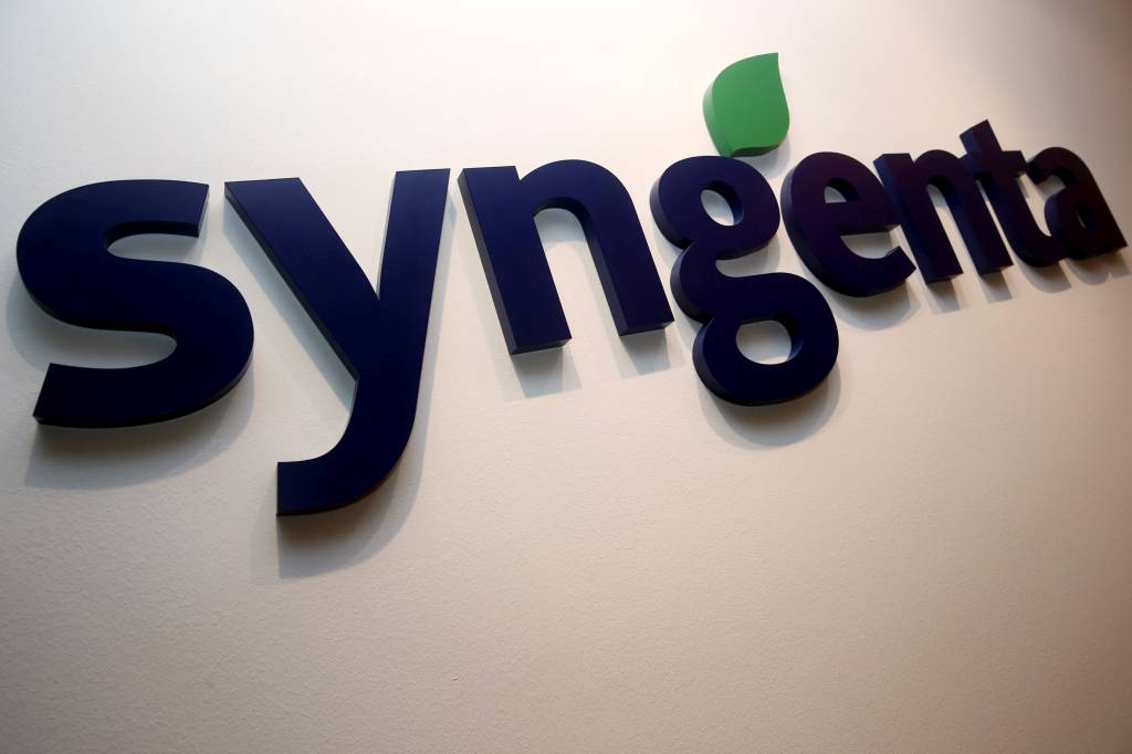 FILE PHOTO – A Syngenta logo is pictured in their office in Singapore