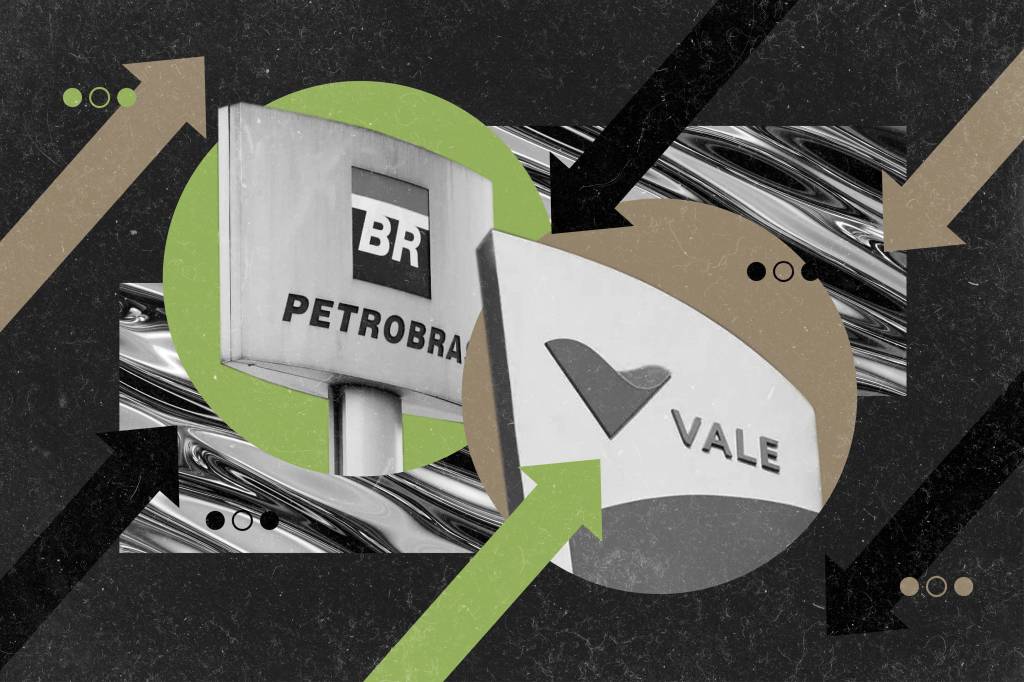 Um conto de duas blue chips: PETR4 desce com boato, VALE3 sobe com minério